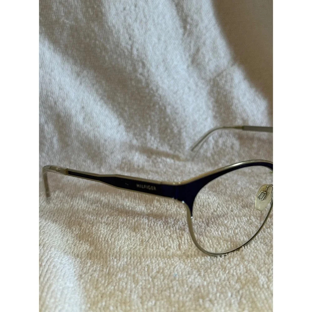 Tommy Hilfiger Eyeglasses Womens 52-16-140 Blue Gold TH 1359‎ Cat Eye